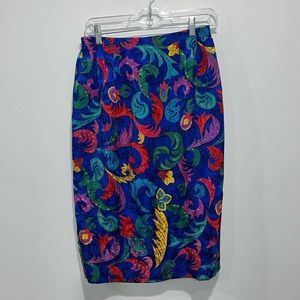 Anne Crimmins for UMI collection silk skirt size 10 vintage 80s-90s